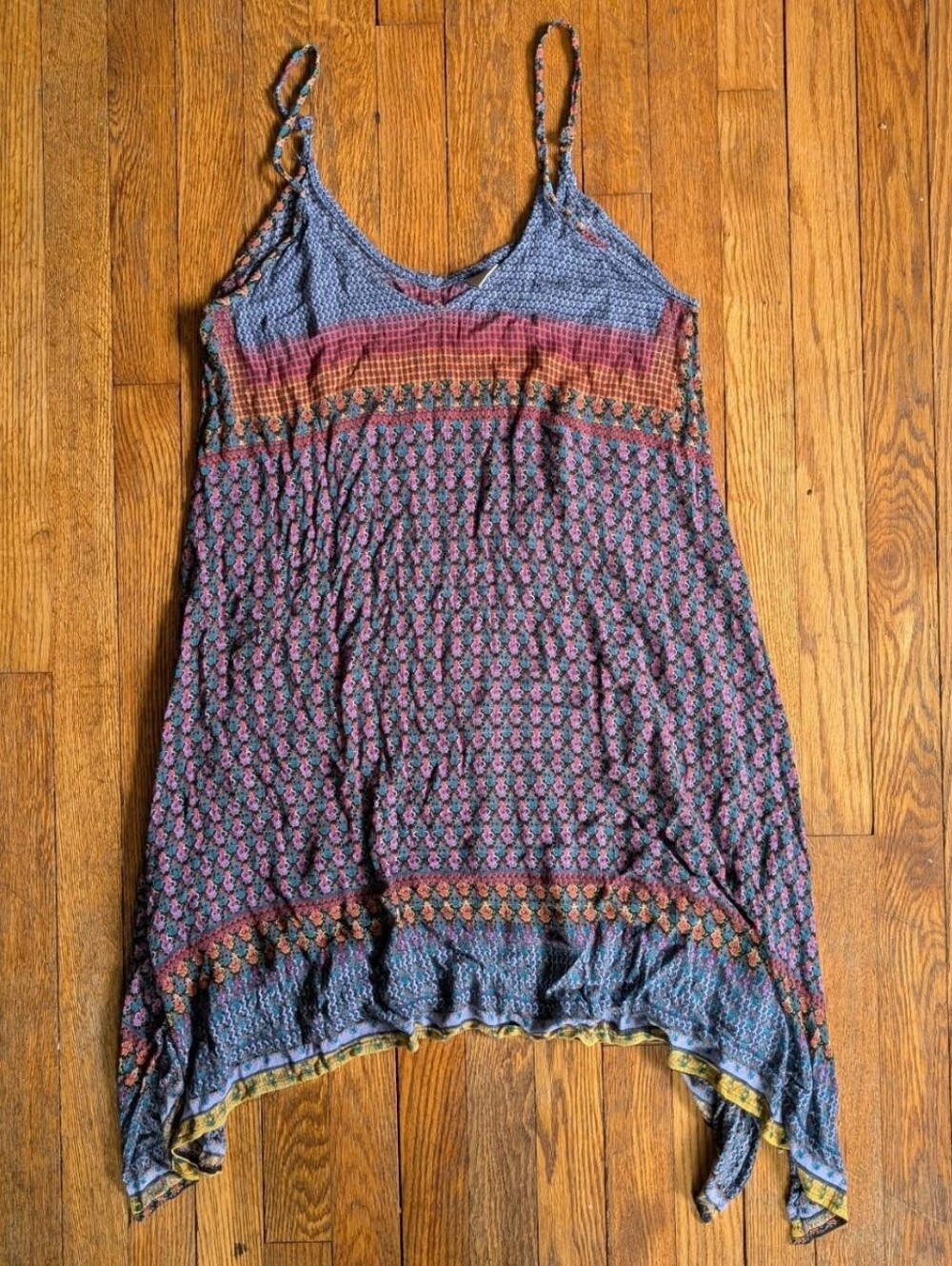 Y2k Boho Fairy Cotton Flowy Handkerchief Dress